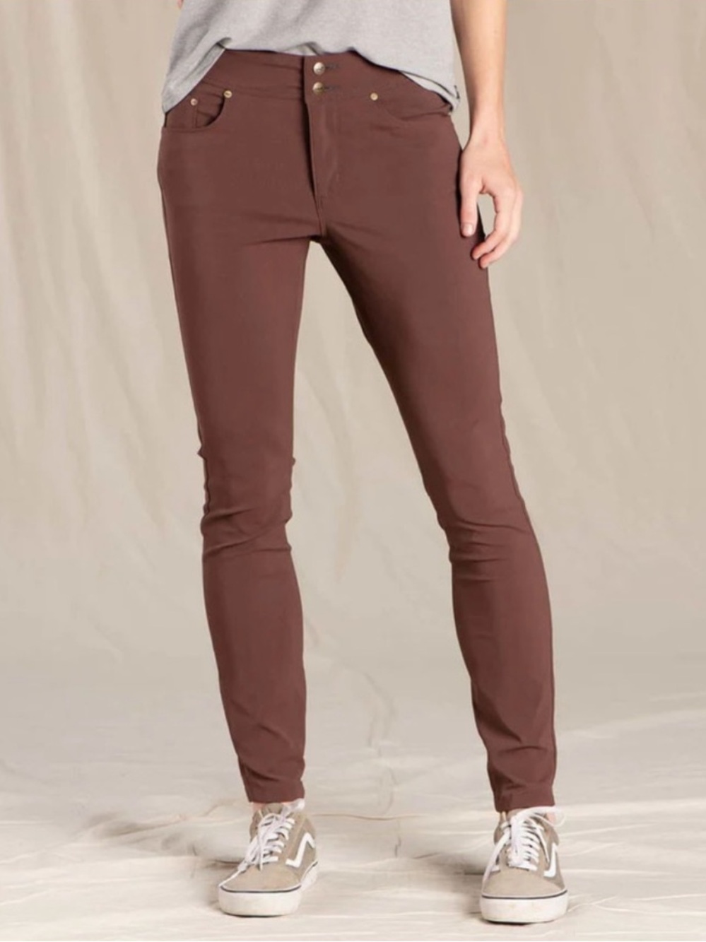 Toad & Co NWT Rover Skinny Fit Deep Mahogany Pant Stretchy Size 6 Red Hiking